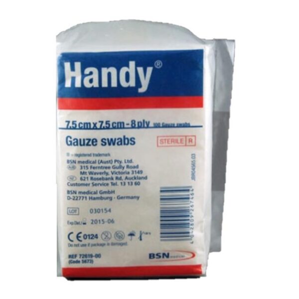 Handy Gauze Swabs 7.5cm X 7.5cm X 100