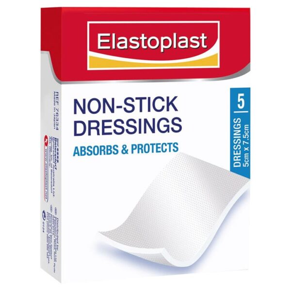 Elastoplast Non-Stick Wound Pads 7.5cm X 5 cm X 5 Sterile Dressings