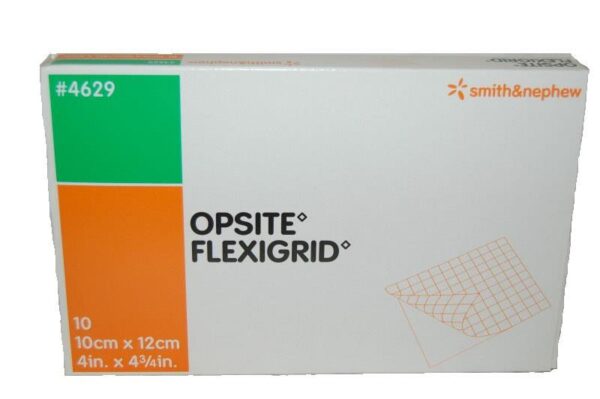 Opsite Flexigrid Moisture Vapour Permeable Adhesive Wound Dressing 10cm X 12cm X 10