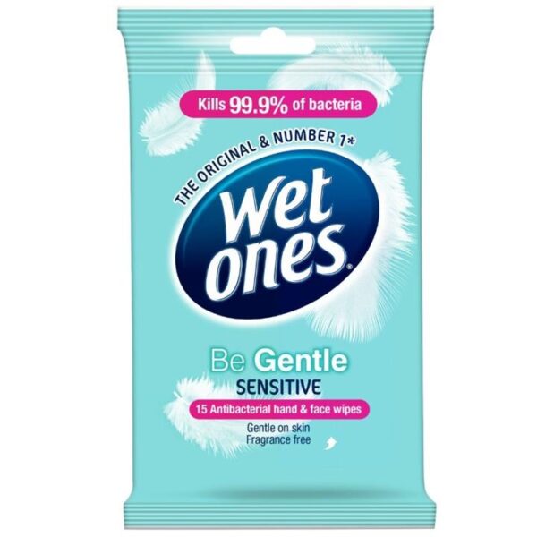 Wet Ones Hands & Face Wipes Sensitive Travel Pack X 15