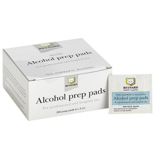 Reynard Alcohol Prep Pads (6cm X 3cm) X 200
