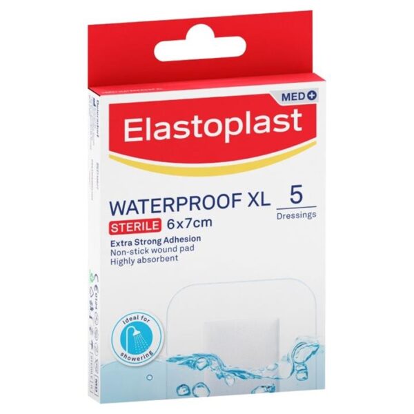 Elastoplast Waterproof Sterile Dressings XL (6cm X 7cm) X 5