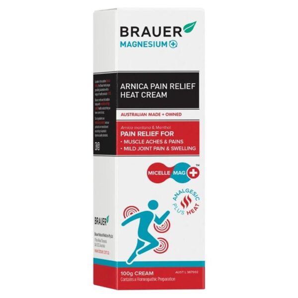 Brauer Magnesium+ Arnica Pain Relief Heat Cream 100g